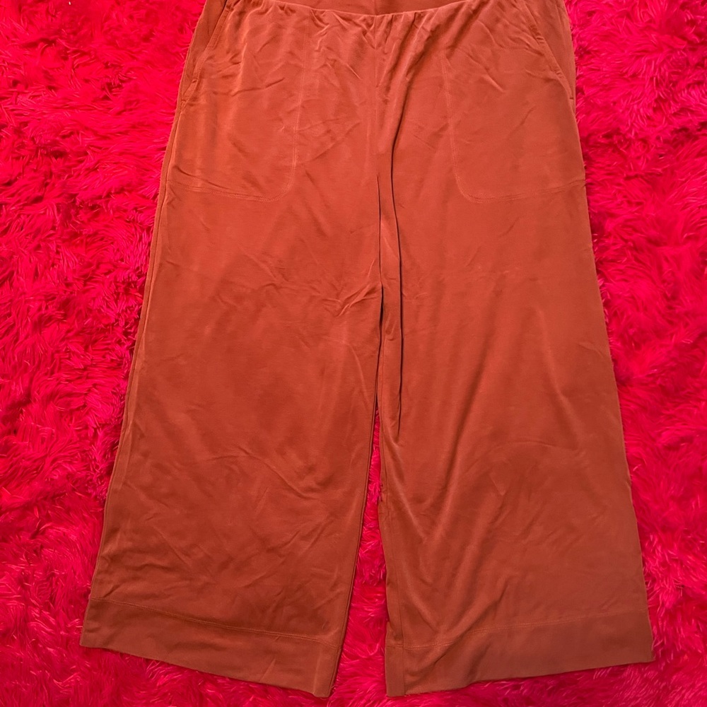 Orange wide leg pants